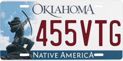 OK license plate 455VTG
