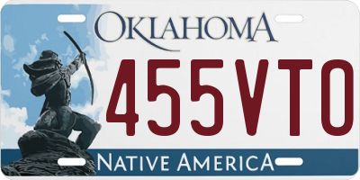 OK license plate 455VTO