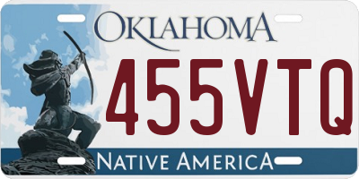 OK license plate 455VTQ