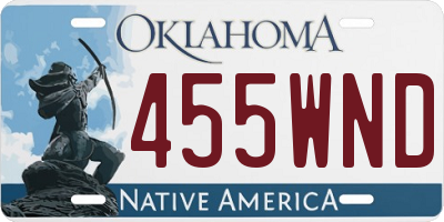 OK license plate 455WND