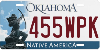 OK license plate 455WPK