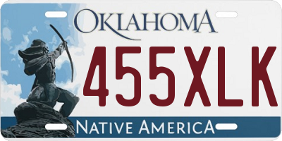 OK license plate 455XLK