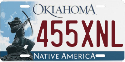 OK license plate 455XNL