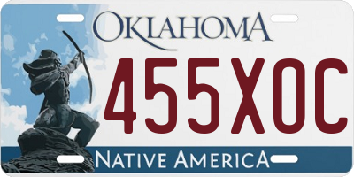 OK license plate 455XOC