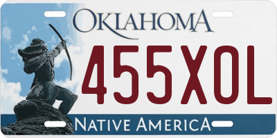 OK license plate 455XOL