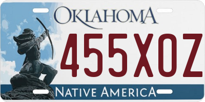 OK license plate 455XOZ