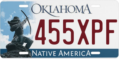 OK license plate 455XPF