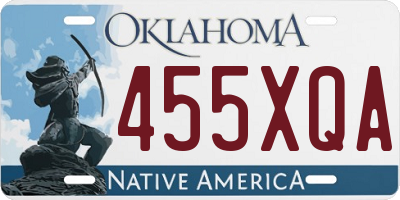 OK license plate 455XQA