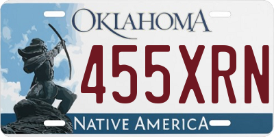 OK license plate 455XRN