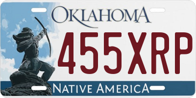 OK license plate 455XRP