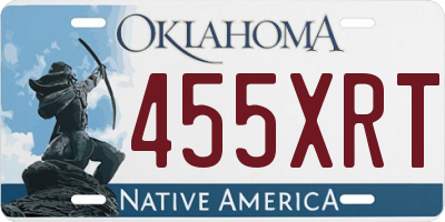 OK license plate 455XRT