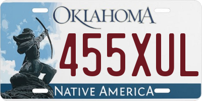 OK license plate 455XUL