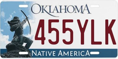 OK license plate 455YLK