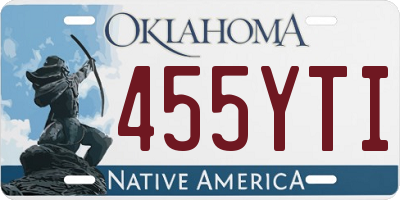 OK license plate 455YTI