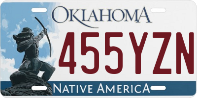 OK license plate 455YZN