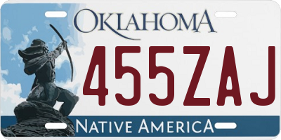 OK license plate 455ZAJ