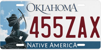 OK license plate 455ZAX