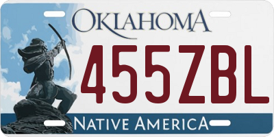 OK license plate 455ZBL