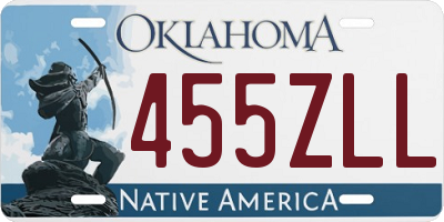 OK license plate 455ZLL