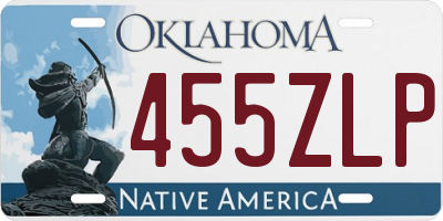 OK license plate 455ZLP