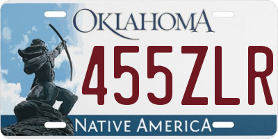 OK license plate 455ZLR
