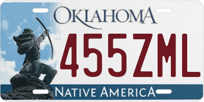 OK license plate 455ZML