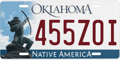 OK license plate 455ZOI