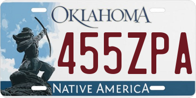 OK license plate 455ZPA