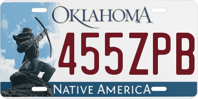 OK license plate 455ZPB
