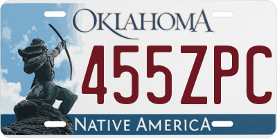 OK license plate 455ZPC