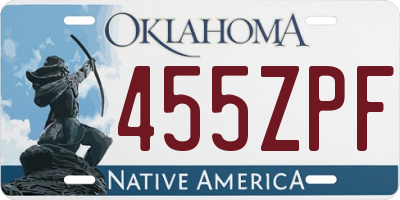 OK license plate 455ZPF
