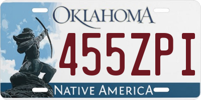 OK license plate 455ZPI