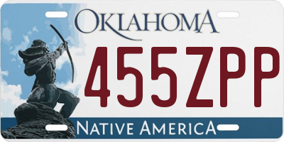 OK license plate 455ZPP