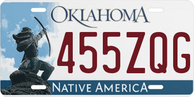 OK license plate 455ZQG