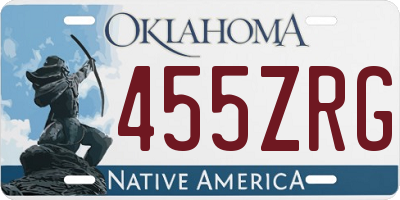OK license plate 455ZRG