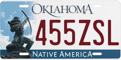 OK license plate 455ZSL