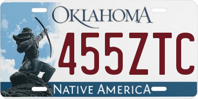 OK license plate 455ZTC