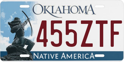 OK license plate 455ZTF