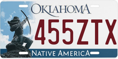 OK license plate 455ZTX