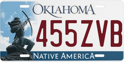 OK license plate 455ZVB