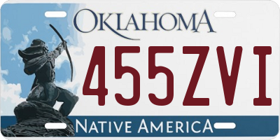 OK license plate 455ZVI
