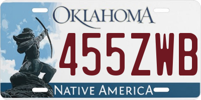 OK license plate 455ZWB