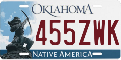 OK license plate 455ZWK