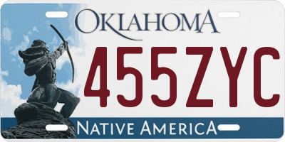 OK license plate 455ZYC