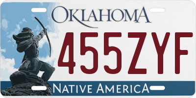 OK license plate 455ZYF