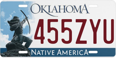 OK license plate 455ZYU