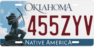 OK license plate 455ZYV