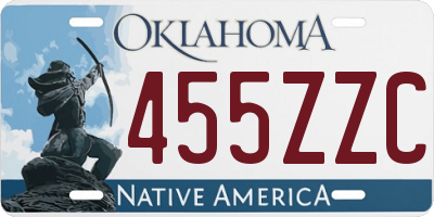 OK license plate 455ZZC