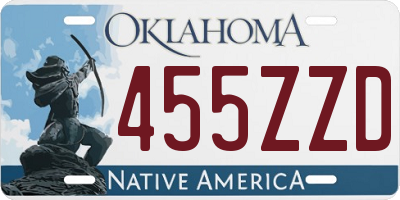 OK license plate 455ZZD