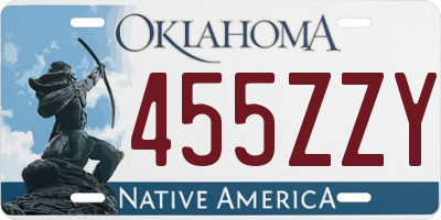 OK license plate 455ZZY